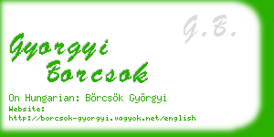 gyorgyi borcsok business card