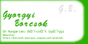 gyorgyi borcsok business card